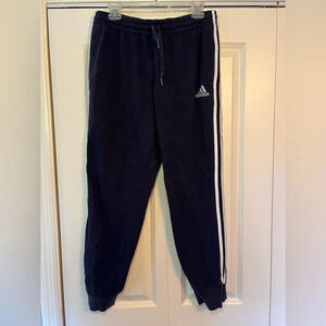 Adidas essential 3 stripe men’s joggers. Size large.